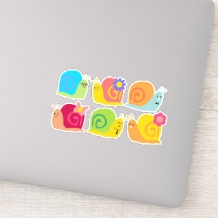 Sticker De mignons escargots de retour à l'art scolaire