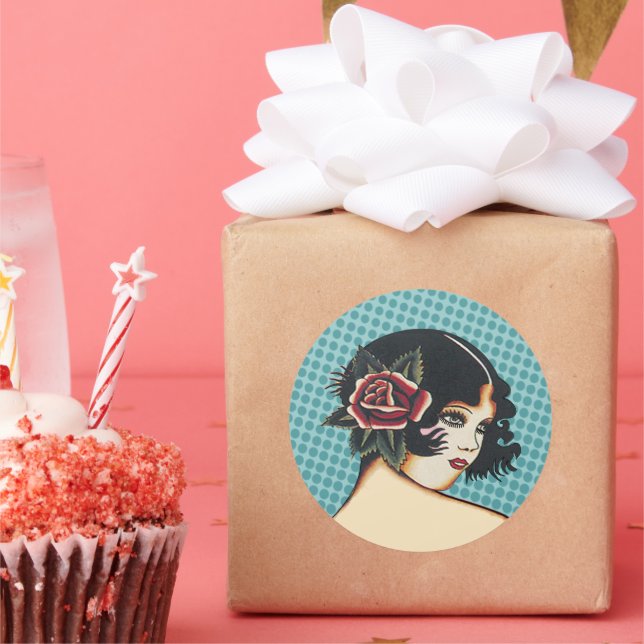 Sticker de mode Diva - Points Bleus (Fête)