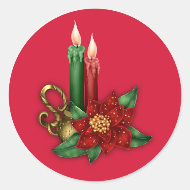 Sticker de Noël avec bougies (Devant)
