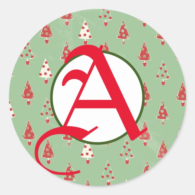 STICKER DE NOËL AVEC INITIALE PERSONNALISÉE (Devant)