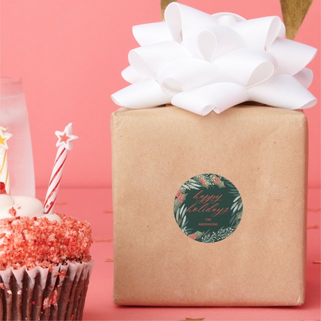 Sticker de Noël classique en fer vert foncé (Fête)