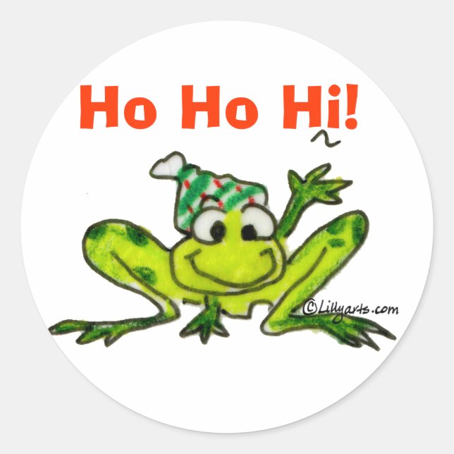Sticker de Noël de grenouille à dessin (Devant)
