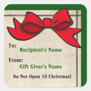 Sticker de Noël de la Bow rouge (personnalisé)