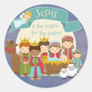 Sticker de Noël de la Nativité "Jésus est la raiso