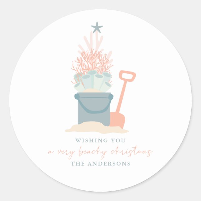 Sticker de Noël en bord de mer côtier (Devant)