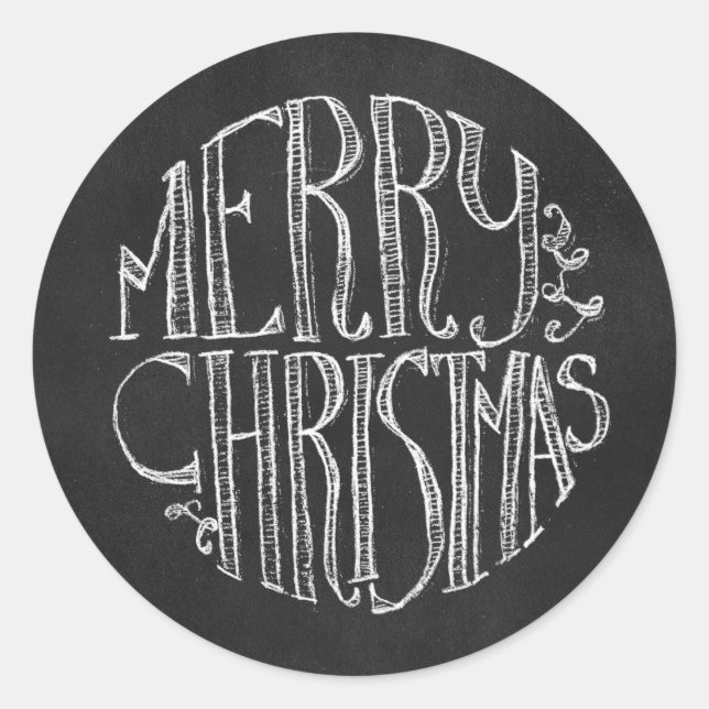 Sticker de Noël en tableau noir élégant (Devant)