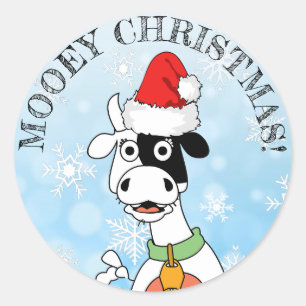 Sticker de Noël Funny Cow Moey