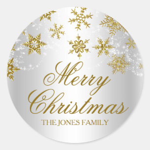 Sticker de Noël Gold & Silver Snowflake