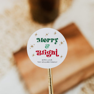 Sticker de Noël joyeux et lumineux Étiquette de va
