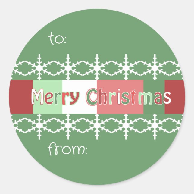 Sticker de Noël montré VERT mais vous choisissez l (Devant)