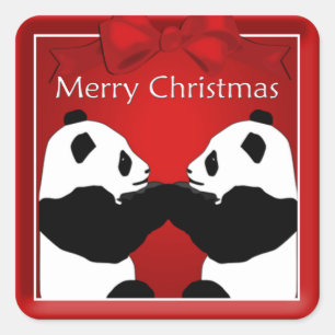 Sticker de Noël Panda Friends Couple