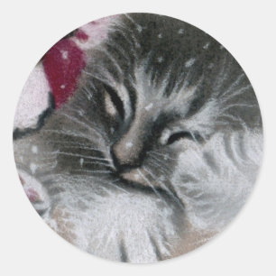 Sticker de Noël père Noël Kitty
