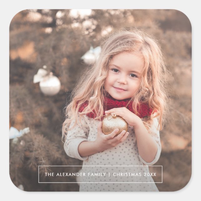 Sticker de Noël photo minimaliste (Devant)