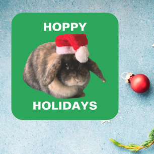 Sticker de Noël pour lapin Holland Lop