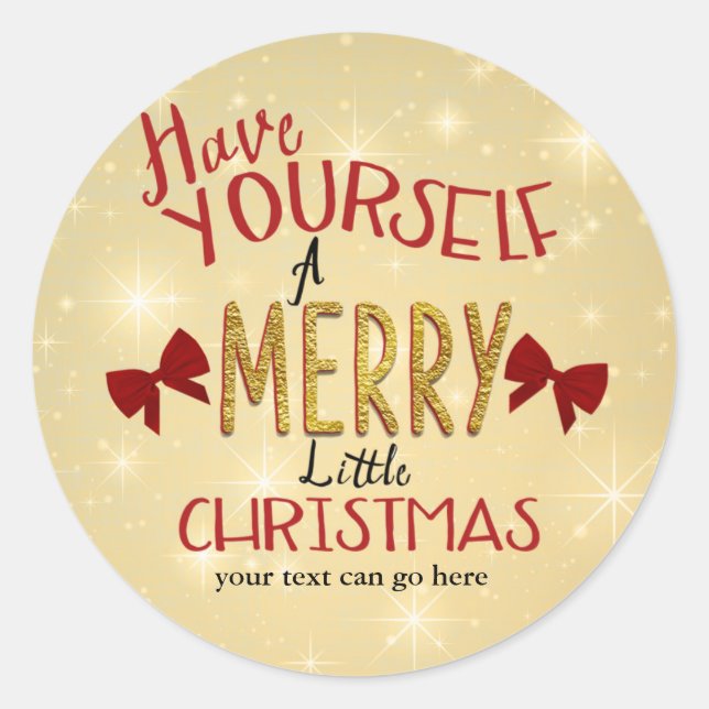 Sticker de Noël Red Gold Bow (Devant)