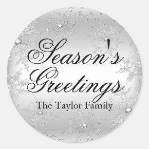 Sticker de Noël Silver Crystal Snowflake