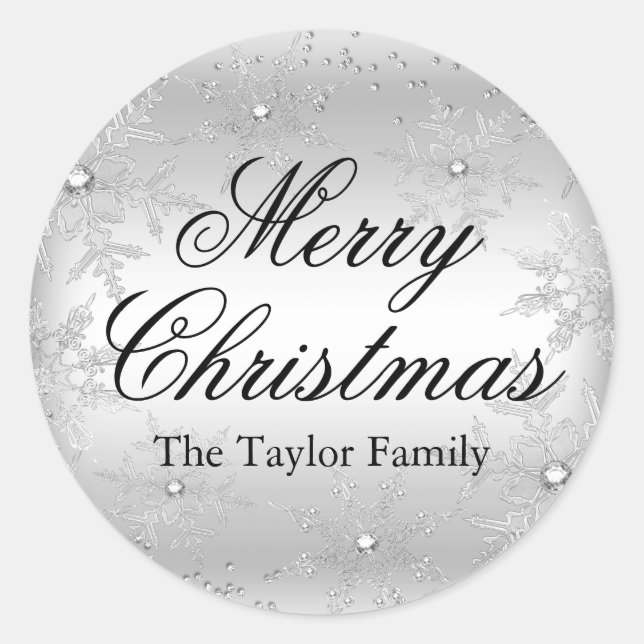 Sticker de Noël Silver Crystal Snowflake (Devant)
