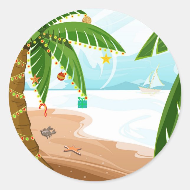 Sticker de Noël tropical (Devant)