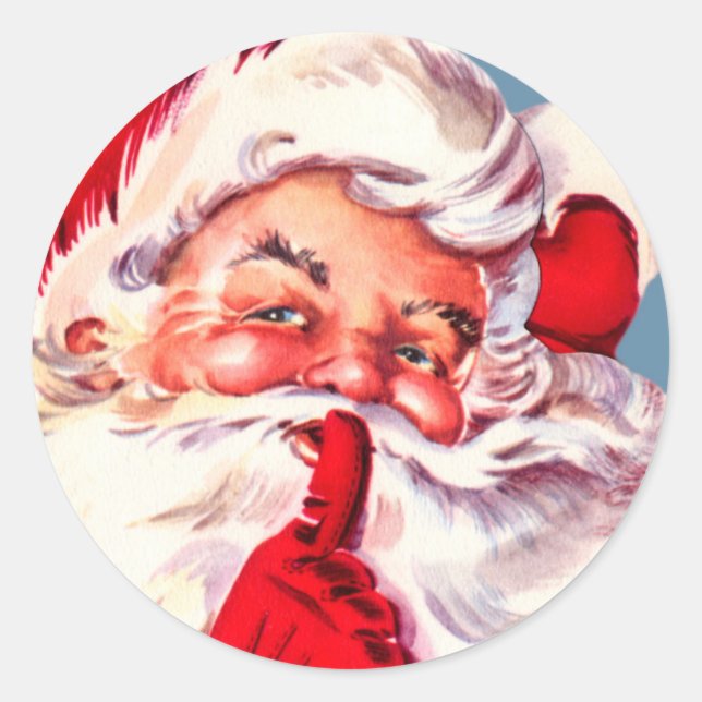 Sticker de Noël vintage Secret Père Noël (Devant)