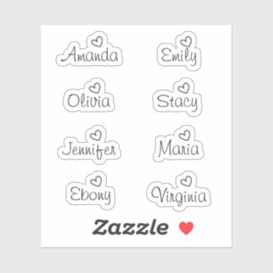 Sticker de nom de script Coeur de signature manusc