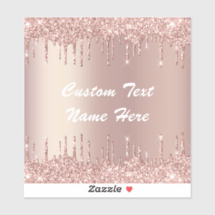Sticker de nom de texte personnalisé rose Gold Par