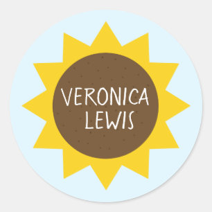 Sticker de nom de tournesol
