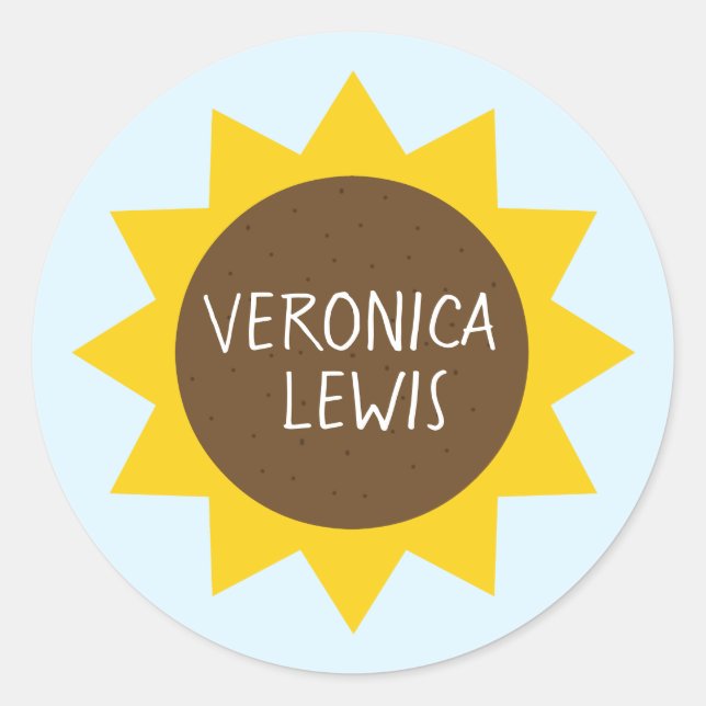 Sticker de nom de tournesol (Devant)