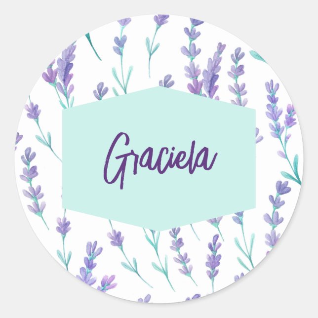 Sticker de nom floral Lavender (Devant)