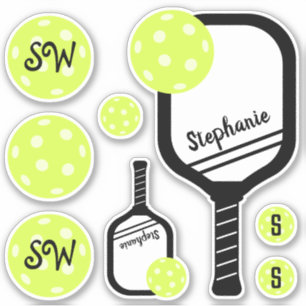 Sticker de nom personnalisé Pickleball