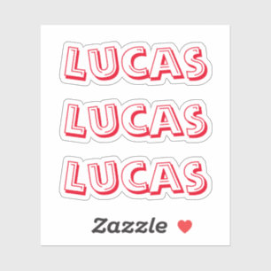 Sticker de nom personnalisé rouge enfants