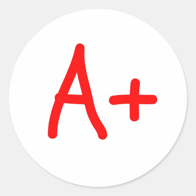 Sticker de notation papier A+ (Devant)