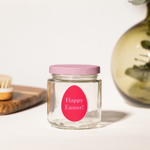 Sticker de Pâques à oeufs rouges et roses minimaux