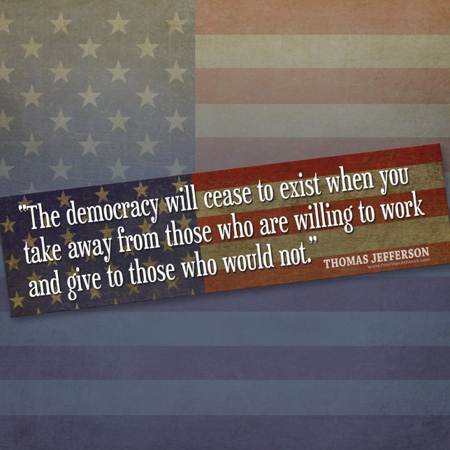 Sticker de pare-chocs - Citation du père fondateur (Thomas Jefferson Bumper Sticker)