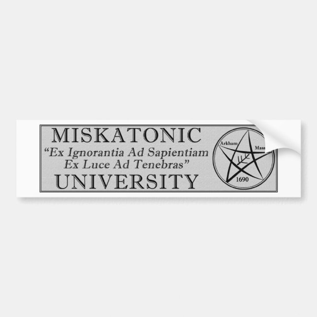 Sticker de pare-chocs de l'université Miskatonic (Devant)