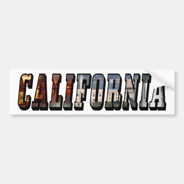 Sticker de pare-chocs de texte de Californie (Devant)