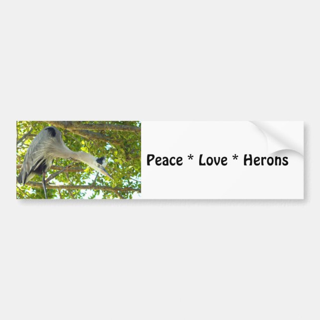 Sticker de pare-chocs Peace Love Herons (Devant)