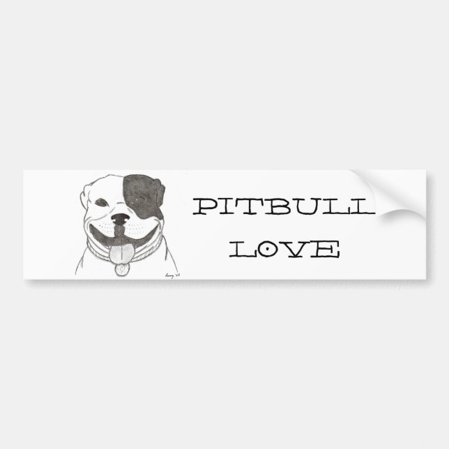 Sticker de pare-chocs Pitbull Love (Devant)