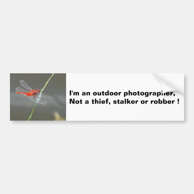 Sticker de pare-chocs pour dragonfly, photographe  (Devant)