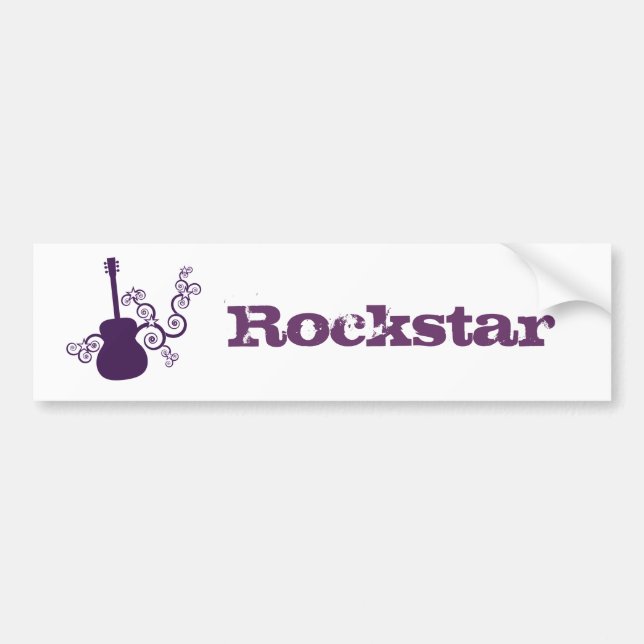 Sticker de pare-chocs Rockstar Guitar, violet (Devant)
