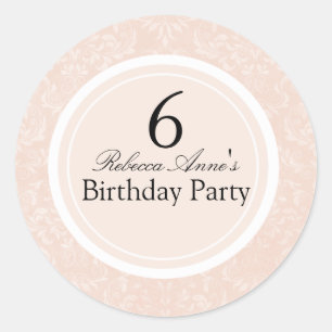 Sticker de partie Anniversaire de enfant Peach & B