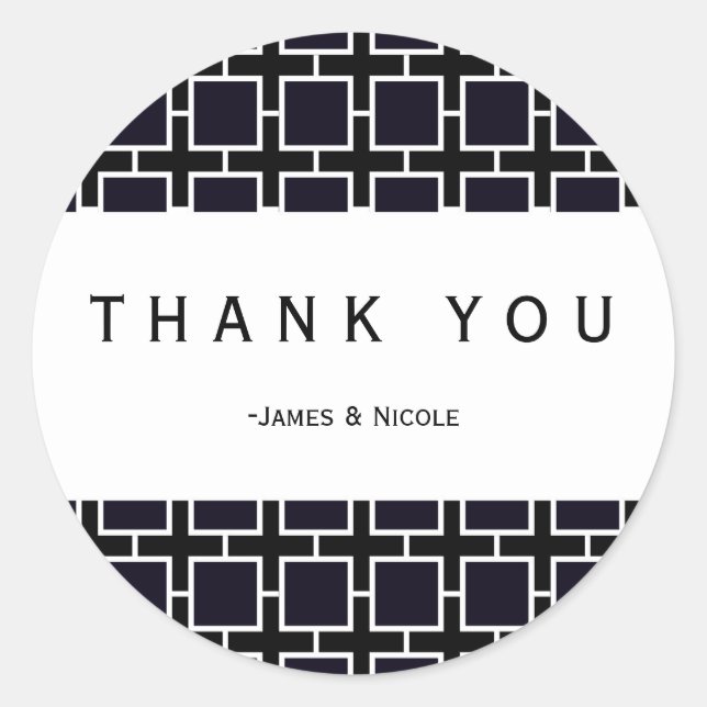 Sticker de partie chic et géométrique Carré noir e (Devant)