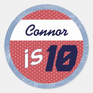 Sticker de partie de hockey - Sticker nom/âge