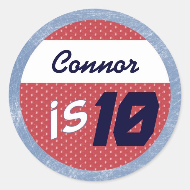 Sticker de partie de hockey - Sticker nom/âge (Devant)