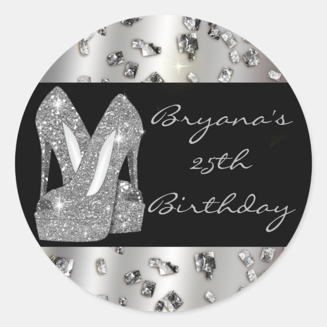 Sticker de Parties scintillant en argent haute tal (Devant)