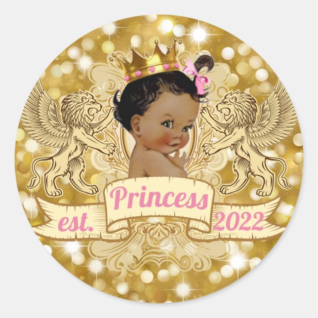 Sticker de Parties scintillant Royal Gold Princess (Devant)