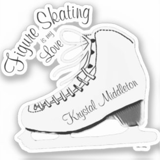 Sticker de patinage artistique personnalisé fille
