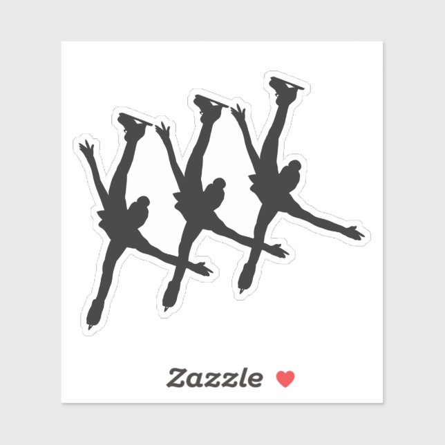Sticker de patinage synchronisé arabesque noir (Feuille)