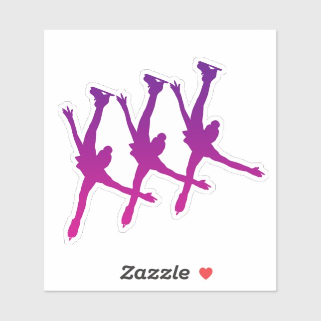 Sticker de patinage synchronisé arabesque violet r (Feuille)