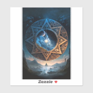 Sticker de paysage de l'espace Imaginaire cosmique