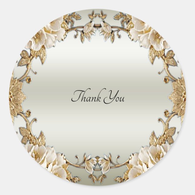 Sticker de phoque à fleurs d'or (Devant)